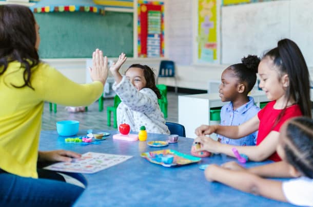 Students learning together